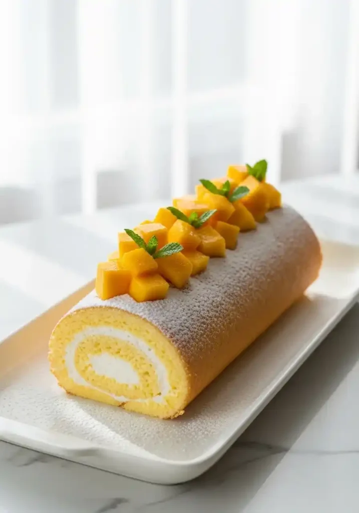 Mango Chantilly Swiss Roll