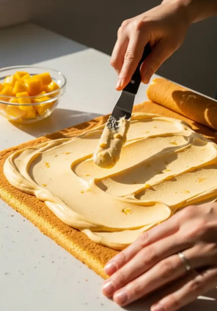 Mango Chantilly Swiss Roll