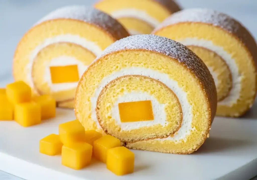Mango Chantilly Swiss Roll – Light, Fruity & Elegant