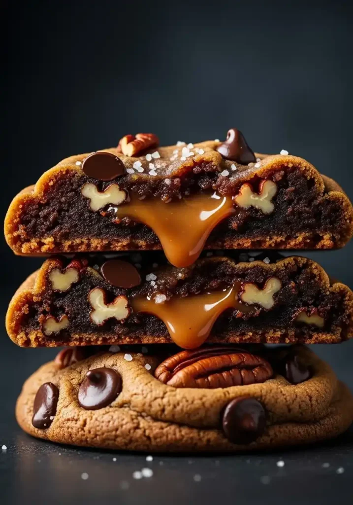 Salted Caramel Pecan Chocolate Chip Cookies