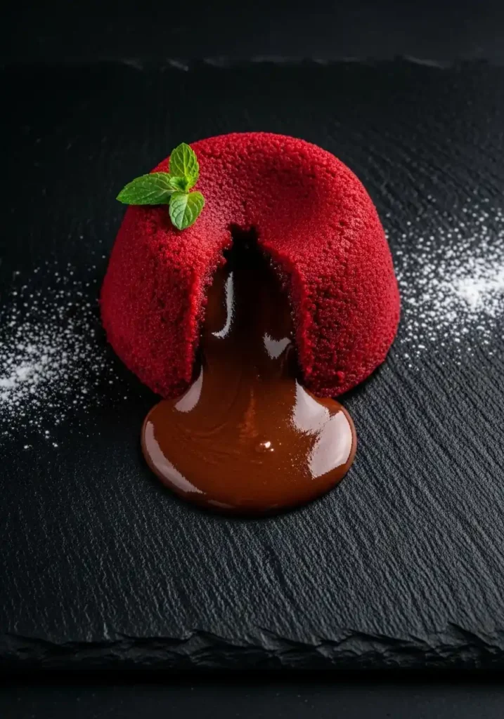 Red Velvet Molten Lava Cakes