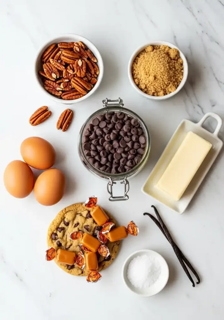 Salted Caramel Pecan Chocolate Chip Cookies