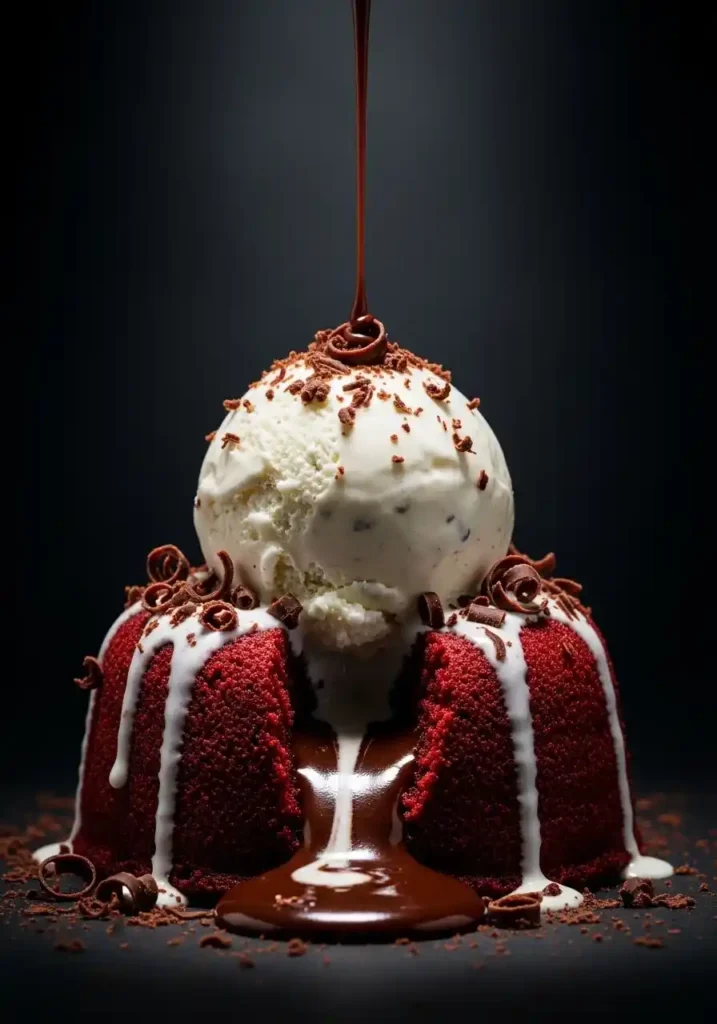 Red Velvet Molten Lava Cakes
