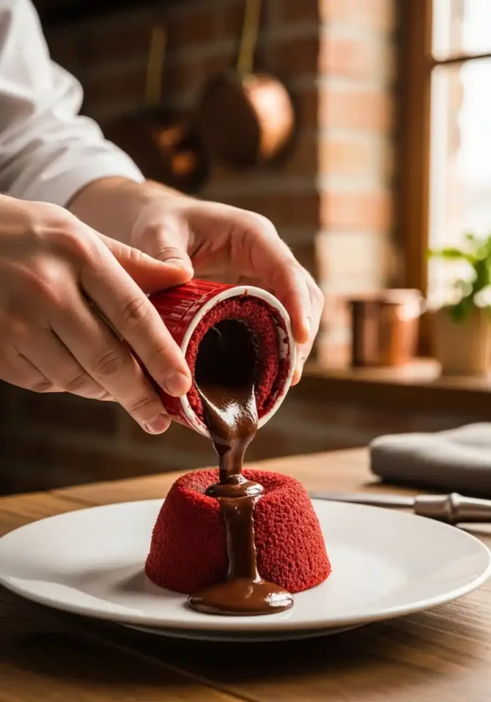 Red Velvet Molten Lava Cakes