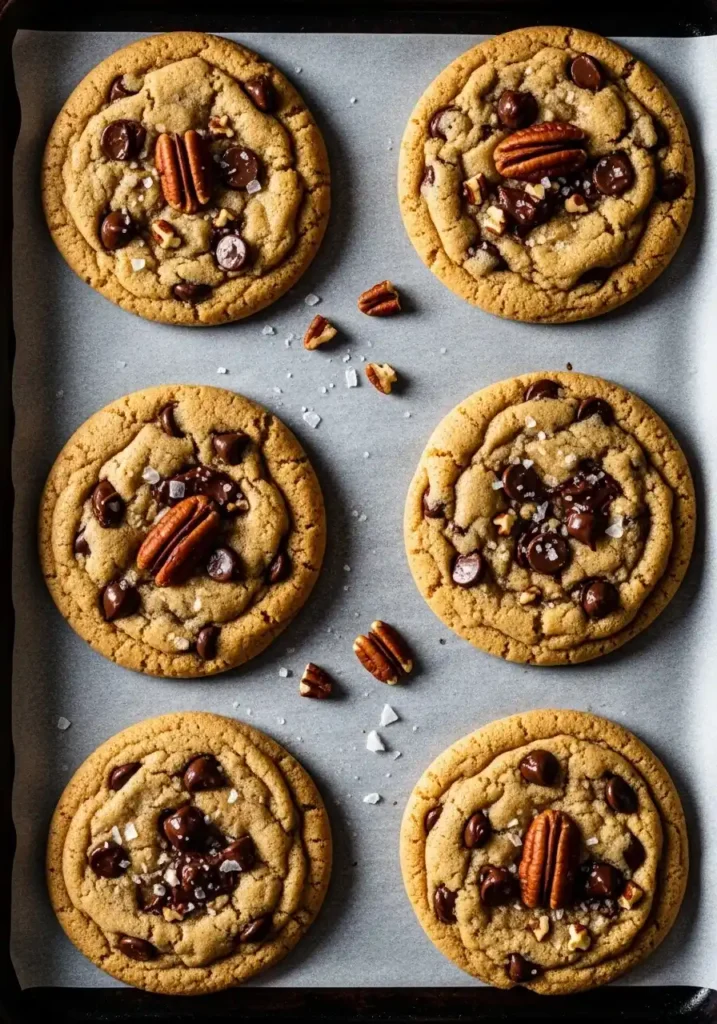 Salted Caramel Pecan Chocolate Chip Cookies