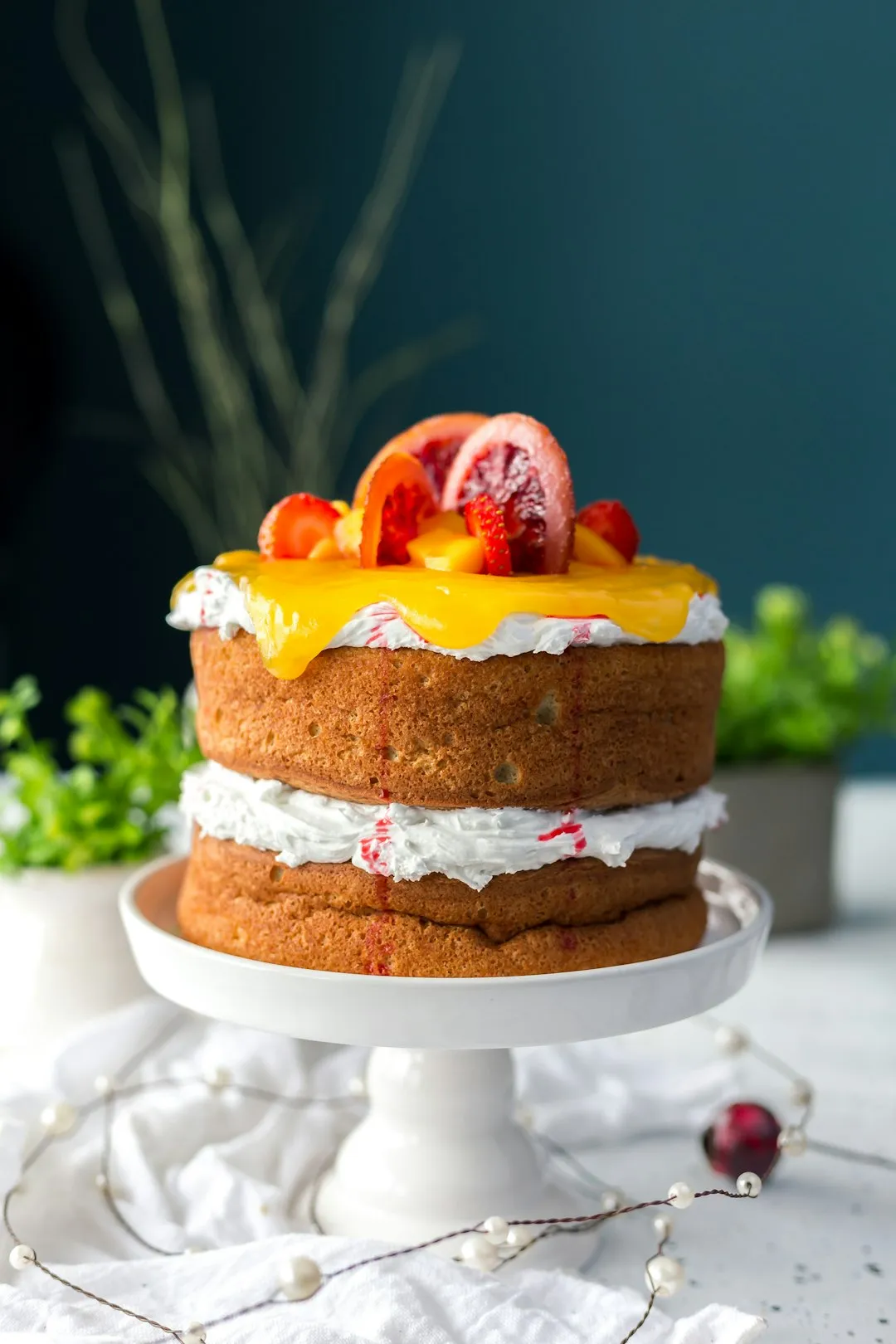 mango cream chiffon cake