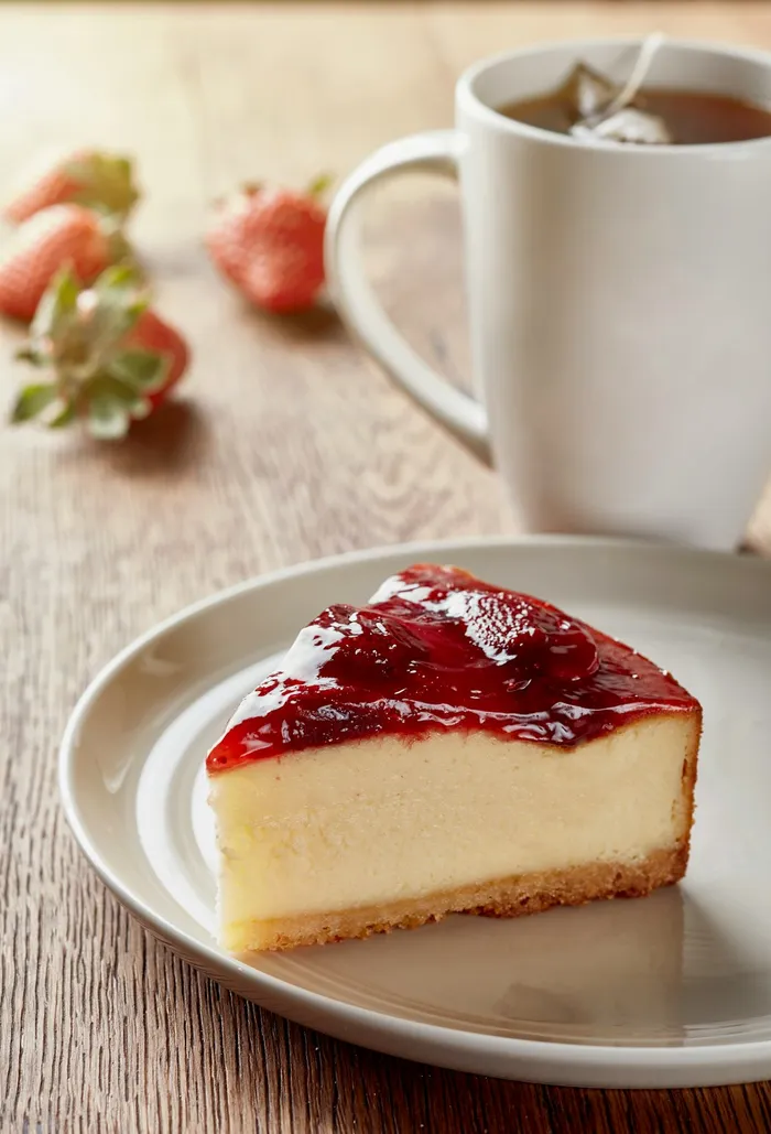 Creamy custard cheesecake batter poured into a graham crust