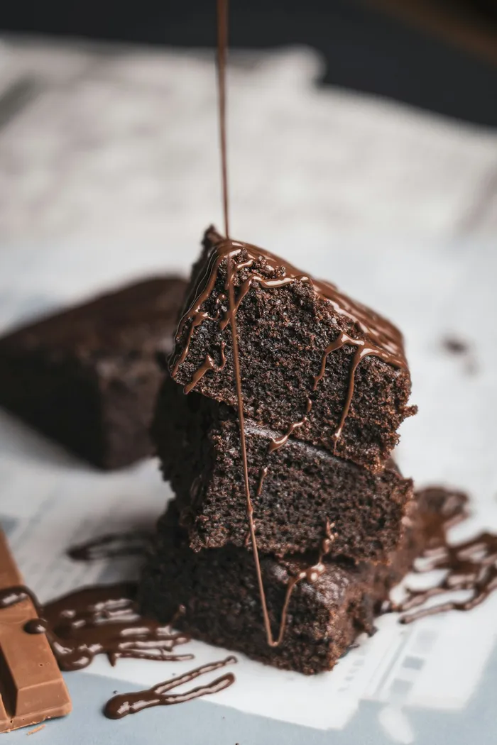Single serve fudgy brownie topped with vanilla ice cream